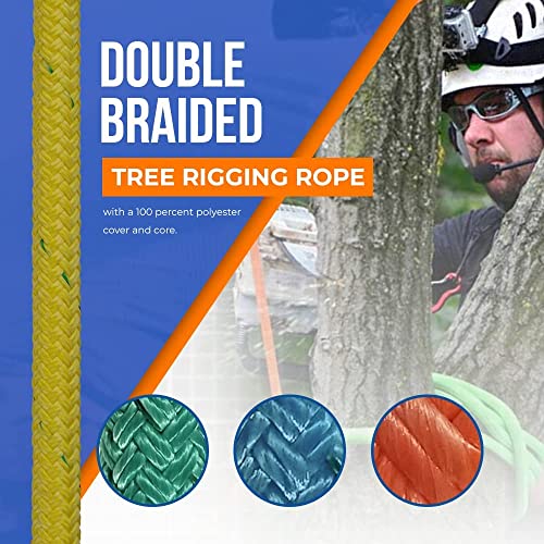 Pelican Rope High Strength Low Stretch Versatile Polyester Double Braid 100% Polyester Core and Cover The Ape Rigging Rope 5/8" x 150 ft. Blue - size: 5/8" x 150 ft.