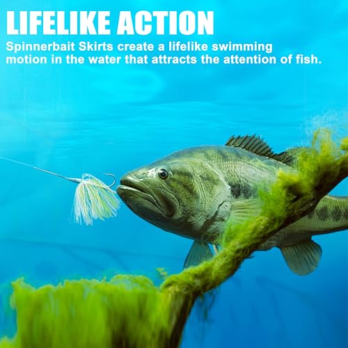 OROOTL Silicone Jig Skirts Spinnerbait Skirt Replacement Bass Fishing Lures for DIY Spinner Baits Buzzbaits Squid Jig Accessories - color: C-Skirts-12pcs
