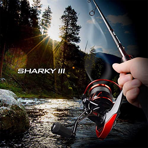 KastKing Sharky Spinning Reel – 5.2:1 & 6.2:1 Gear Ratios, Carbon Fiber Drag 33–39.5LB, 10+1 Stainless Bearings, Lightweight Nylitech Body, Oversize Shaft, for Saltwater & Freshwater - color: 5.2:1-Sharky III, size: 5000