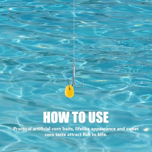 Garneck 200pcs Bionic Simulation Lure Artificial Corn Carp Fishing Lures Floating Silicone Baits Reusable Soft Baits for DIY and Ocean Beach Fishing