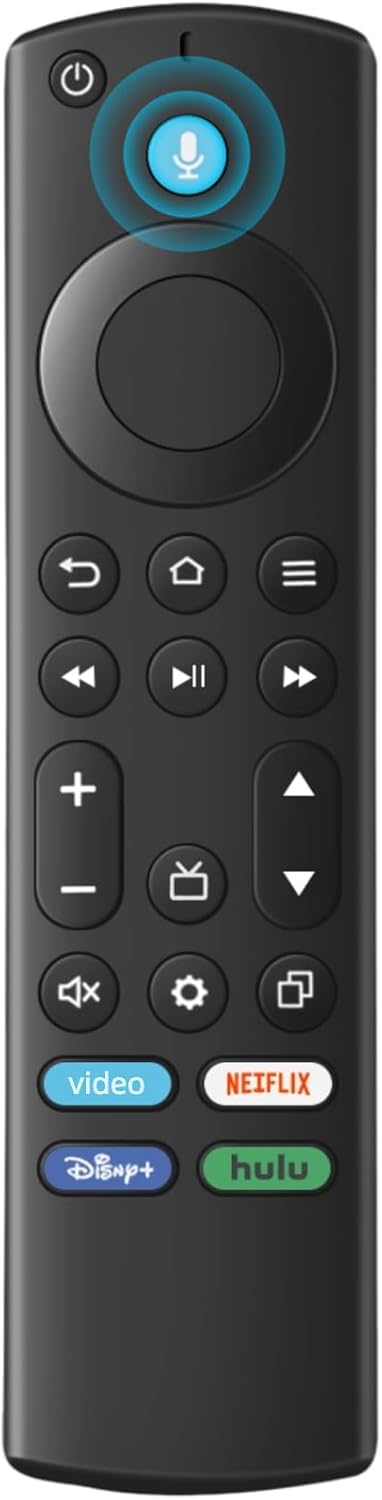 Replacement Remote for All Fire Series, TV Stick (HD, 4K, 4K Max, Lite), TV Cube and Omni, Insignia, Toshiba, Smart TVs, with Voice Control