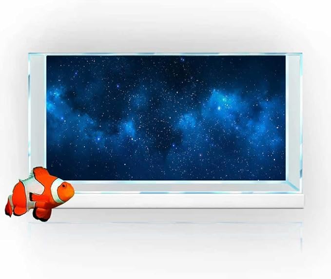 72X18IN Starry Aquarium Background, Art Starry Fish Tank Decorations Background, with 8 EVA Double-Sided Tape