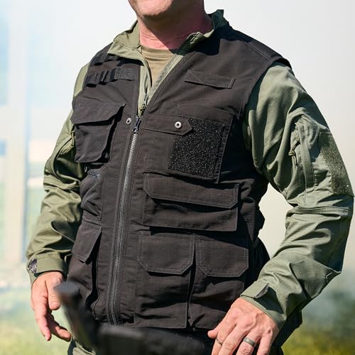 Edgetec Outdoor Utility Vest, Fishing, Hunting, Tactical Ripstop - color: Black, size: 3X-Large