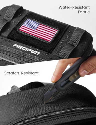 Piscifun Fishing Backpack Tackle Bag with 2 Rod Holders, Multi-Compartment Storage, MOLLE System, Water-Resistant Lightweight Outdoor Pack - color: Double Shoulder - Black, style: Standard