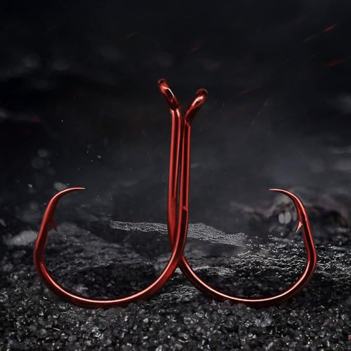 XFISHMAN Circle-Hooks-Fishing-Equipment-Octopus-Hooks-Saltwater-50 Pack #1 –12/0 - color: Red, size: 4/0 50-Pack