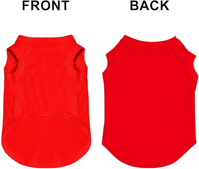 Customized Dog Shirt Custom Pet Clothes T Shirts for Small to Large Dogs Design Image Logo Text Outfits for Puppy Cat Personalized Breathable Sleeveless Pullover Red, 4XL
