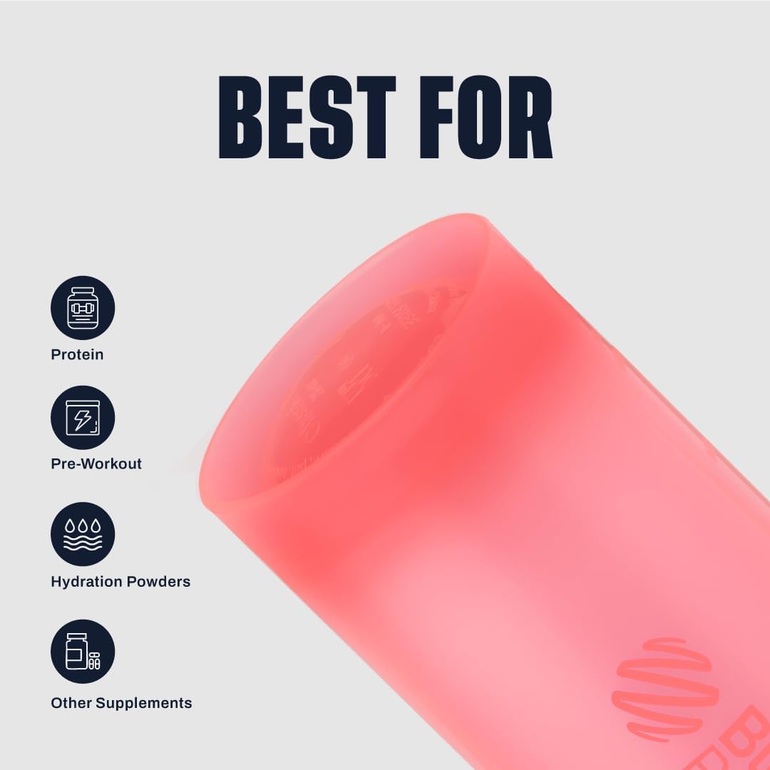 BlenderBottle Classic V2 Shaker Bottle Perfect for Protein Shakes and Pre Workout, 20-Ounce, Light Pink