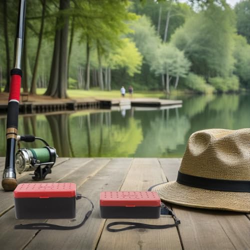 2pcs Live Bait Storage Box Double-Layer Breathable Plastic Worm Bait Holder Portable Fishing Accessories Suitable for Outdoor Anglers