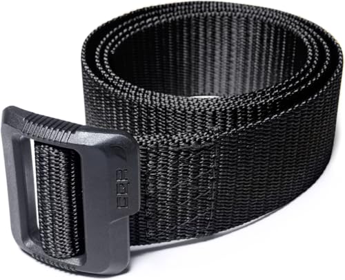 CQR Tactical Belt, Military Style Heavy Duty Belt, Webbing EDC Quick-Release Buckle - color: 2pack Dura Nylon Black, size: Small