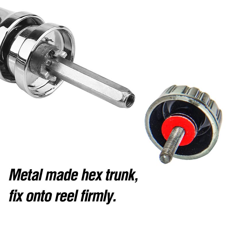 2pcs Universal Metal CNC Reel Handle with EVA Knob for Spinning Reels Replacement Crank Arm for Smooth Retrieval (M) - size: Medium