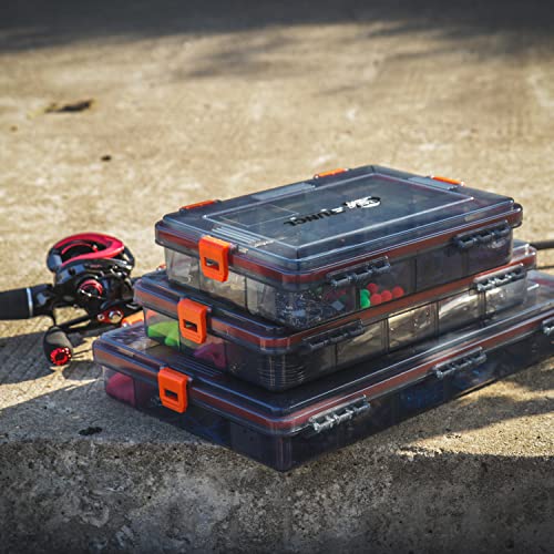 RUNCL Fishing Tackle Box, Waterproof Airtight Stowaway, 3600/3700 Tray Tackle Box with Adjustable Dividers, Plastic Storage Organizer(3700 and 2pcs smaller 3600) - color: 3700 and 2pcs smaller 3600