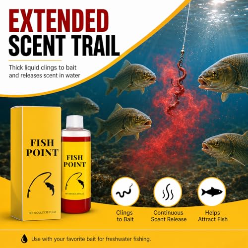 Concentrated Fish Attractant Liquid, Red Worm Liquid Spray, Bait Scent Attractor for Freshwater Fishing, Improves Bite Response - color: 2PCS