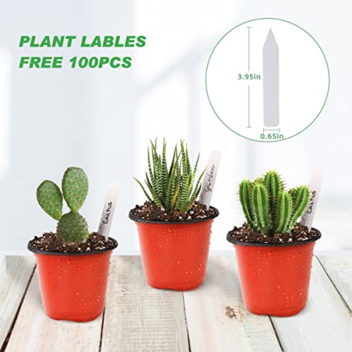 TDHDIKE 4" Small Plastic Plant Nursery Pot/Pots (100pcs) Seedlings Flower Plant Container Seed Starting Pots , Come with 100pcs Plant Labels