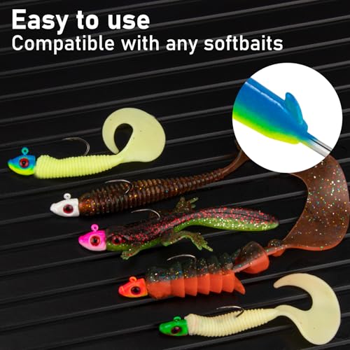 Dr.Fish 10 Pack Crappie Swimbait Jig Heads Freshwater Fishing Jig Minnow Style 3D Eyes Sickle Hook for Panfish Bluegill Bass Walleye Trout Fishing - color: White, size: 1/32oz-10 Pack
