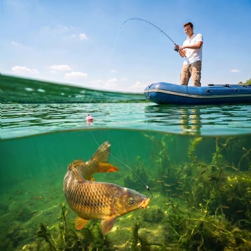 Coopay Fishing Bobbers 30Pcs-50Pcs/Lot Hard ABS Fishing Floats Set Snap on Float Red/White Bobbers Push Button Round Buoy Tackle Accessories - style: 1inch-50pcs
