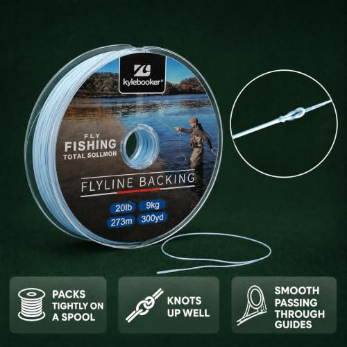 Kylebooker Fly Fishing Dacron Braided Backing Line Abrasion Resistant Trout Fly Line 20lb/30lb - color: Blue, size: 30LB 91m/100yds