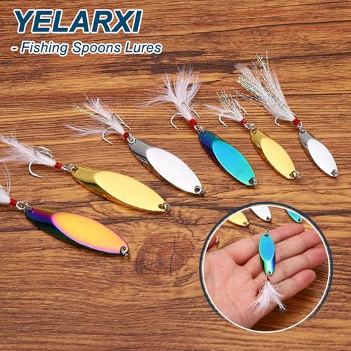 Fishing Spoons Lures, Metal Saltwater Treble Trout Lures Jigging Spoon with Treble Hooks Spinner Baits for Freshwater - color: Gold, size: 14g / 1/2oz