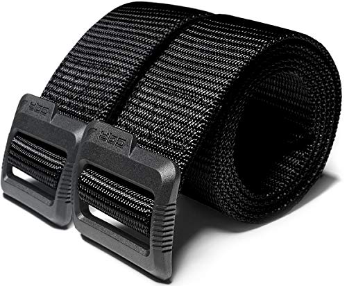 CQR Tactical Belt, Military Style Heavy Duty Belt, Webbing EDC Quick-Release Buckle - color: 2pack Dura Nylon Black, size: XX-Large