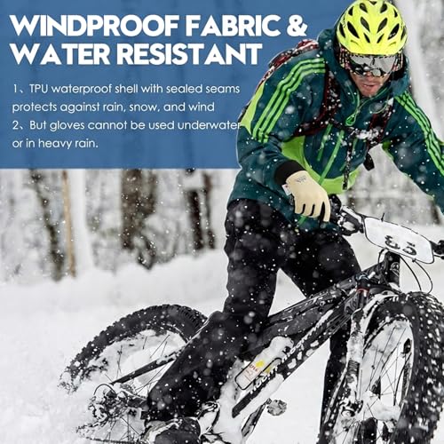 Bruvoalon Winter Gloves for Women & Men, 3M Thermal Insulation, Lycra Fabric, Touchscreen, Anti-Slip - color: Beige, size: X-Small