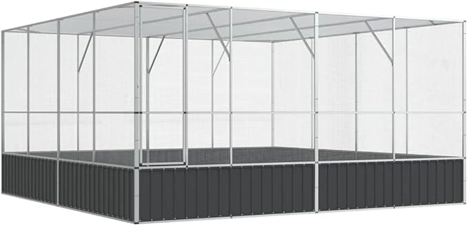 Steel Aviary, Large Bird Cage with Lockable Door, Aviary Spacious and Versatile Cage Ideal for Parakeets, Parrots, Lovebirds, Cockatiels, Pigeons, 164.6"x163"x83.5",-275