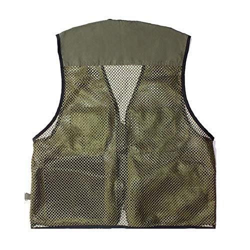 Foldable Outdoor Fishing Camping Travel Mesh Vest, Multi-Pockets Photography Lightweight Vests - color: Green, size: XX-Large-3X-Large