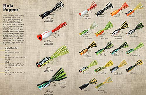 Arbogast Hula Popper Topwater Fishing Lure, Perch, G750 (2 1/4 in, 5/8 oz)
