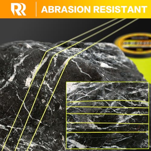 Geode Braided Fishing Line, Super Strong Power Braid Lines for Saltwater and Freshwater Fish 8-50lb, 150yds/300yds/500yds/1000yds - color: Hi Vis Yellow, size: 15LB(300YDS)