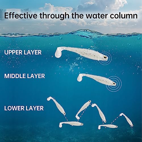 MAFIMOEA 40/30/25Pcs Paddle Tail Swim Baits Lures Fishing Soft Plastic Lure Kit for Bass Trout Walleye Crappie 6.5cm 7.5cm 10.5cm - color: Pink, size: 4.13IN/10.5CM - 20PCS