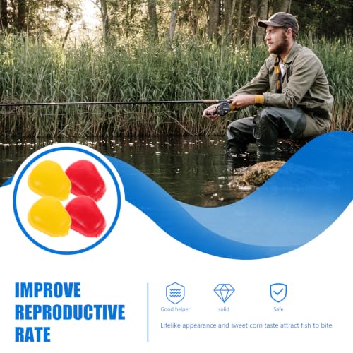 Garneck 200pcs Bionic Simulation Lure Artificial Corn Carp Fishing Lures Floating Silicone Baits Reusable Soft Baits for DIY and Ocean Beach Fishing