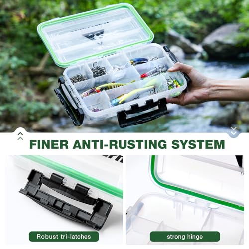 Ghosthorn Fishing Tackle Box, Waterproof 3600 and 3700 Tackle Trays, Plastic Tackle Box Organizer with Removable Dividers Storage Lure Box for Lures 1 Pack (3600 * 1) - size: 3600*1