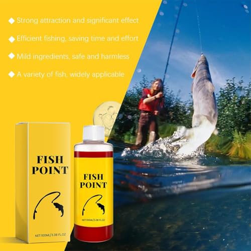 Concentrated Fish Attractant Liquid,Red Worm Liquid Spray,Powerful Fishing Bait Scent Attractant,Fast-Acting Red Worm Bait Additive for Freshwater Fishing,Enhances Scent & Improves Bite Response - color: Yellow