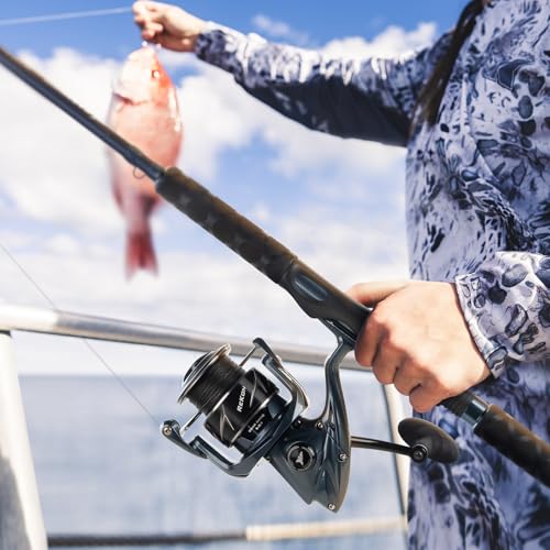 KastKing ReKon Saltwater Fishing Rod and Reel Combo, Fishing Poles & Reels Combo, Graphite Blank, Zirconia Rings, NyliTech Frame & Rotor, EVA Handle, Uplock Reel Seat - style: Spin-10'0" Heavy-8000 Reel-2pcs