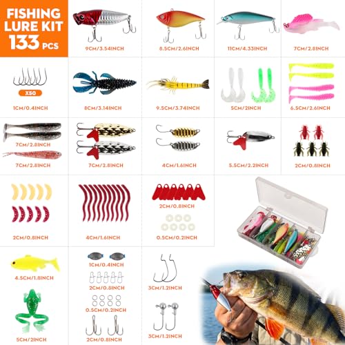 Fishing Backpack with Spinning Rod Reel Combos Tackle Box,Portable Travel Fishing Rods Kit,Fishing Sling Tackle Bag with Rod Holders,Fishing Gear Gifts for Men with Fishing Lures,Pliers