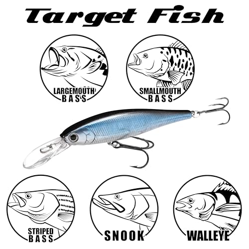 LUCKY CRAFT Pointer 78DD Freshwater Fishing Lure and Gear for Bass & Trout, 3 inch Deep Diving Suspending Jerkbait Fishing Line, Pressure-Ready Fish Bait, Premium Gear for Tackle Box, - color: 250 Chartreuse Shad