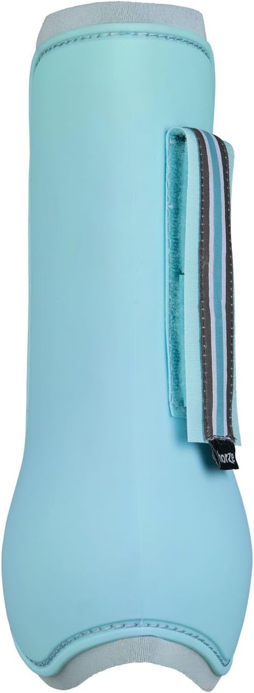 HORZE Adepto Open Front Tendon Boots | Durable Shell with Neoprene Lining - Canal Blue - Horse
