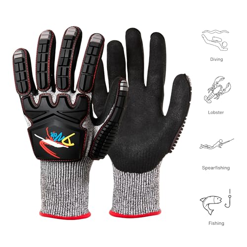 D Vein Lobster Diving Gloves, Cut & Puncture Resistant for Spearfishing - size: Small