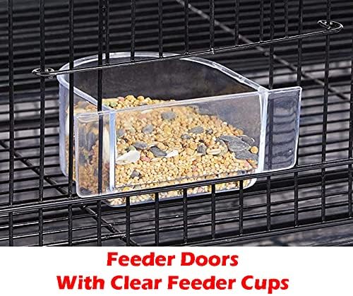 Lot of Breeding Bird Flight Cages for Canary Parakeet Aviaries Budgies Lovebird Finch (Large 30" Black)