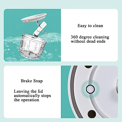 350ML Electric Garlic Chopper, Portable Veggie Chopper,Garlic Grinder Masher Onion Chopper, Blender to Vegetable, Cordless Food Processor for Ginger, Chili, Fruit, Meat, Spices, Beans, etc