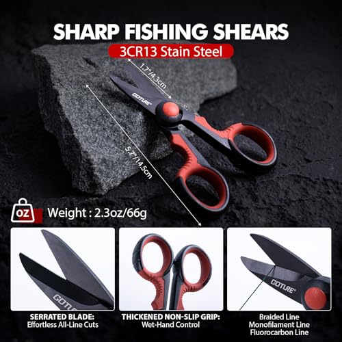 Goture Fishing Tool Kit,Fishing Pliers,Fillet Knife with Sheath,Fish Lip Gripper,Fish Hook Remover,Lanyard,Line Scissors,Sharpener,Stainless Steel Soap,Saltwater Gear Kit,Red/Pink,Gifts for Men/Women - color: A3:6pcs Fishing Tool Kit