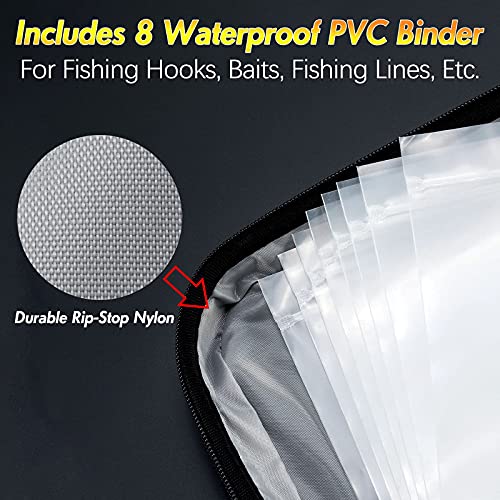 Dr.Fish Soft Bait Binder with Soft Bait Binder Bag Lure Cover Bag Waterproof Tacke Storage Organizer Bag