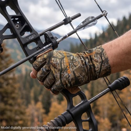 Bassdash ALTIMATE UPF 50+ Sun Protection Fingerless Fishing Gloves Men - color: Autumn Forest, size: Large