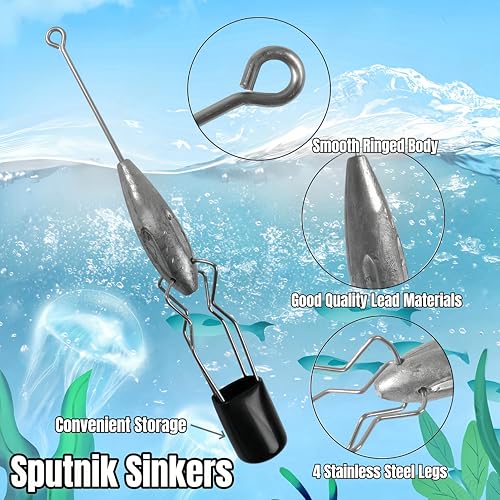 3Pcs Sputnik Sinkers Fishing Weights Sinkers Surf Casting Fishing Sinkers Lead Weights Sinkers Long Tail Fishing Weights Drop Shot Sinkers for Saltwater Catfish Beach Sand Ocean-1oz - size: 1oz