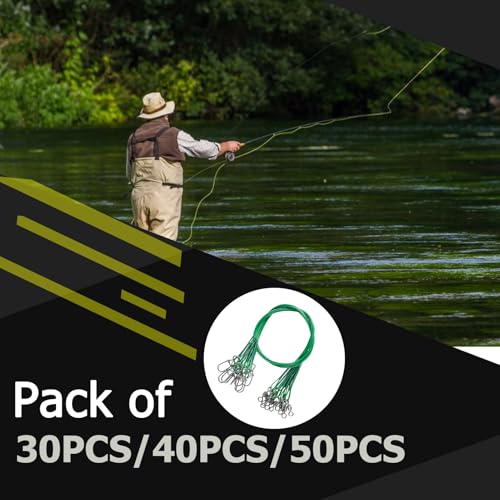 QISHUO Fishing Line Wire Leaders Lures High Strength Fishing Wire Leader Steel Rig Fishing Leaders Stainless Black Nickel - size: Size #2 (7.8in-30lb) 40pcs