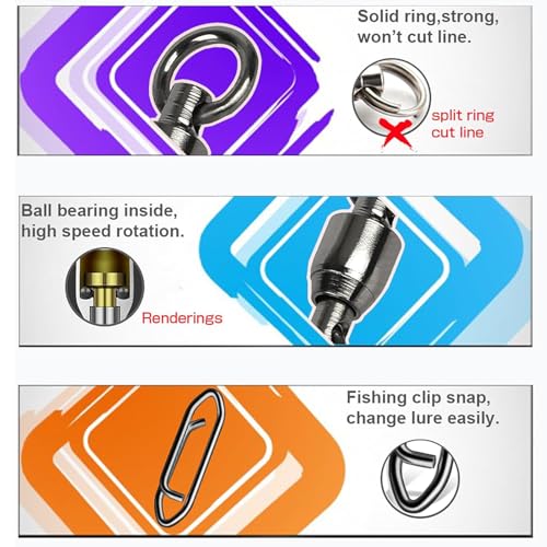 AMYSPORTS High Strength Snap Swivels Stainless Bearing Rolling Fishing Swivel Freshwater Snap Swivels Fishing Clip Steel Black Nickel - size: Size 7+XL (177lb) 25 pcs