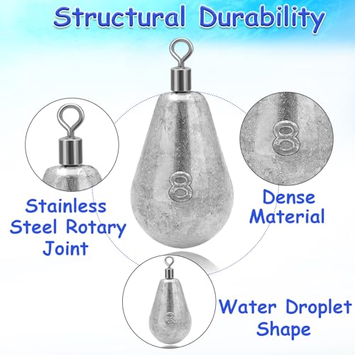 Long Casting Swivel Bell Sinkers Fishing Weights Drop Shot Weights with Swivels Fishing Lead Sinker 1/2oz 3/4oz 1oz 2oz 3oz - size: 4oz-5pcs