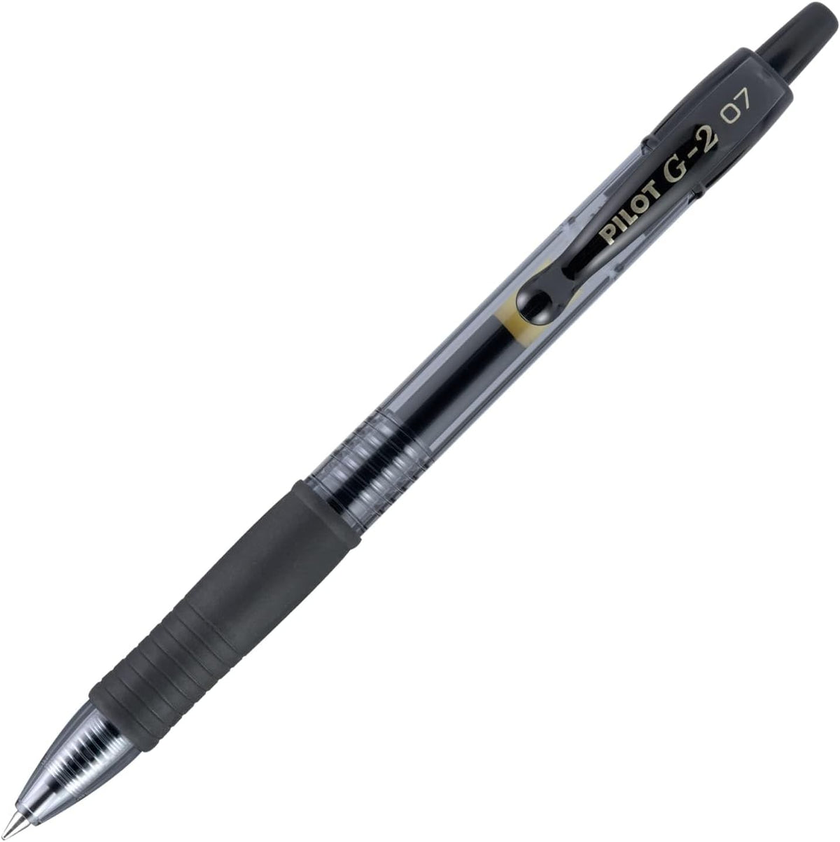 Pilot G2 Premium Gel Roller Pens 0.7, Fine Point Smooth Writing Pens Black, Pack of 12