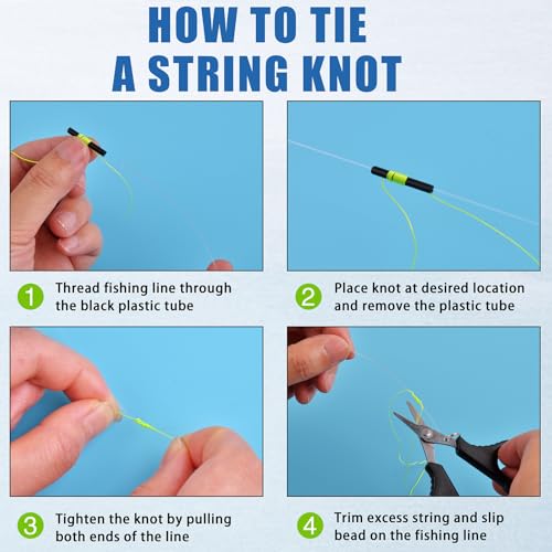 Fishing Bobber Stops, Slip Bobber Stoppers for Fishing Line | Float Bobber Stop String Knots with Beads - style: 50pcs