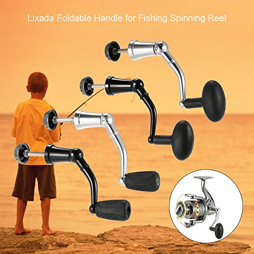 Spinning Reel Handle Aluminum Alloy Rotary Knob Foldable Power Handle for Fishing Spinning Reel Replacement Handle Nonslip Grip