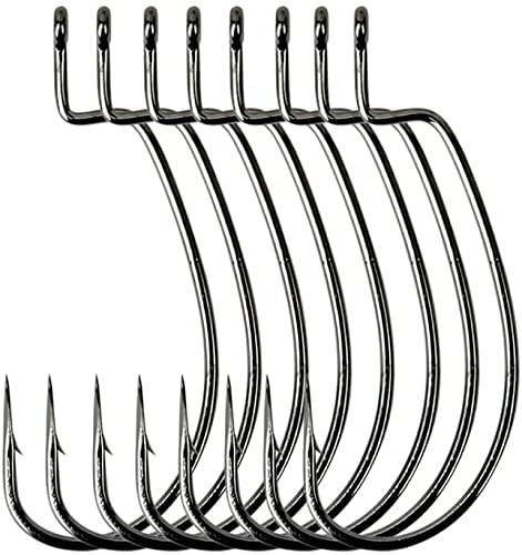 Angler's Grotto EWG Offset Shank Worm Hook | 15/25 Count Per Pack | Freshwater Saltwater Fishing Hooks | High Carbon Steel Extra Strength | Size #1#1/0#2/0#3/0#4/0#5/0 - size: Size #1, 25 Count