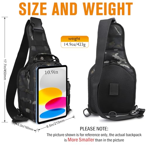 Dovesun Small Fishing Backpack, Waterproof Fly Fishing Sling Pack Tackle Bag with Tackle Boxes - color: C-Size:17.7*8.5*5.7in-Black(NO TACKLE BOX)